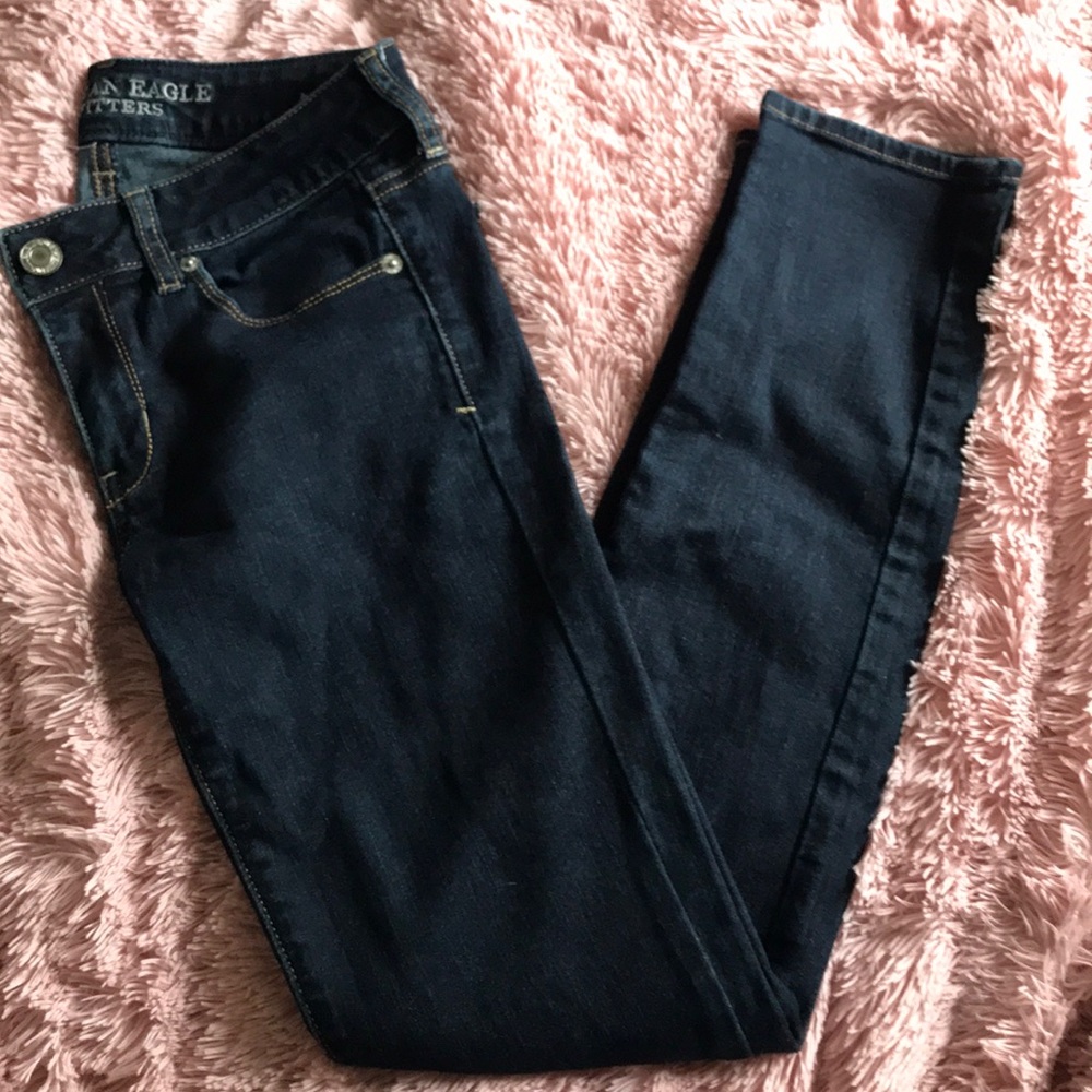 AEO dark wash skinny jeans